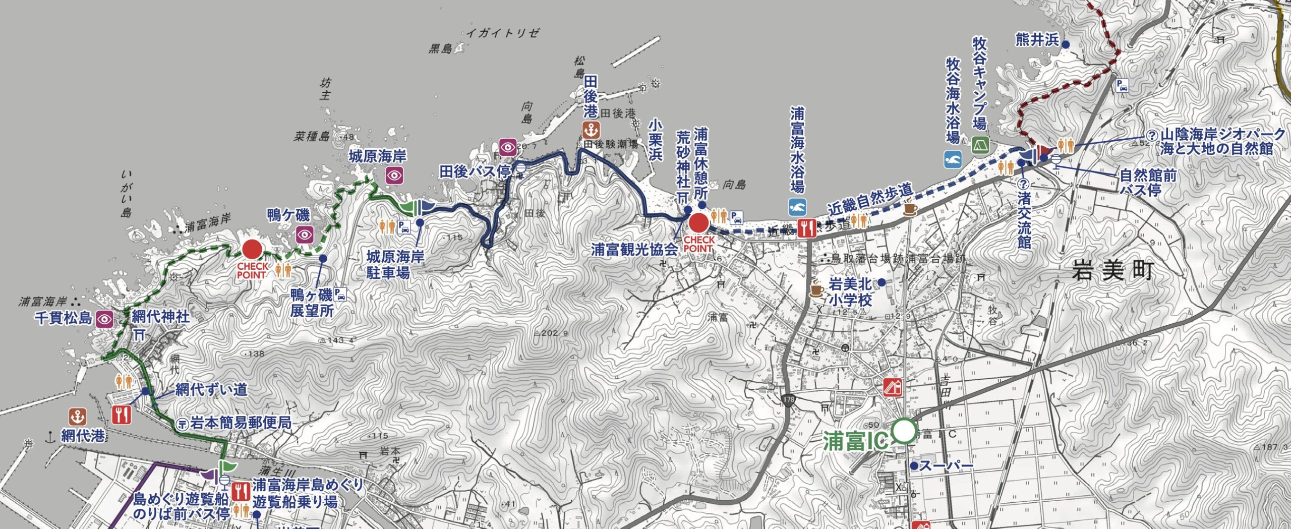 自然館〜浦富海岸MAP